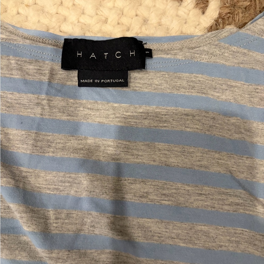 HATCH Light Blue & Heather Gray Striped Top